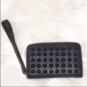 NEW Pink Haley Black Studded Clutch Purse Bag